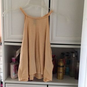 orange gingham print tank top